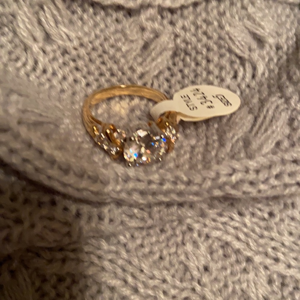 Cubic Zirconia Faux Diamond Ring
